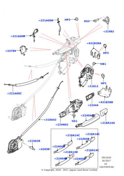 LR038522 - Land Rover Cap - Door Locking Mechanism