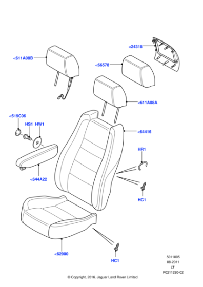 LR016605 - Land Rover Head Rest