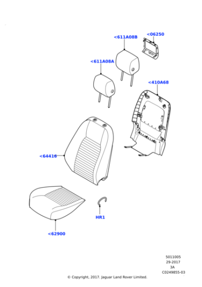 LR097310 - Land Rover Cover - Front Seat Cushion