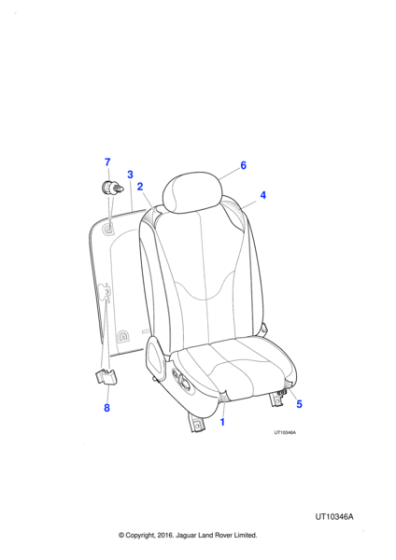 XR815166LGM - Jaguar Headrest