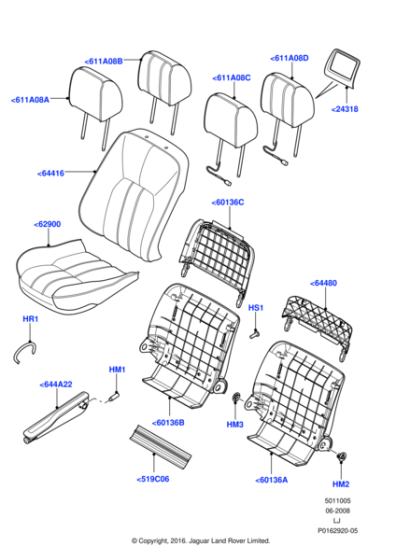 HAH502000YDD - Land Rover Head Rest