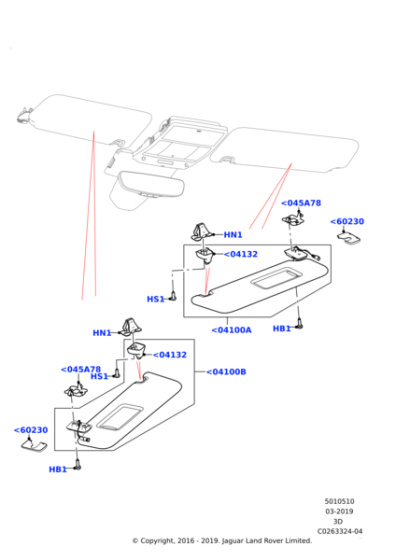 LR104971 - Land Rover Sunvisor