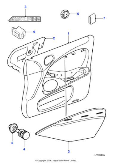 XR845035CGT - Jaguar Door bolster