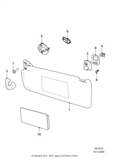 C2Z28866LHJ - Jaguar Illuminated sunvisor