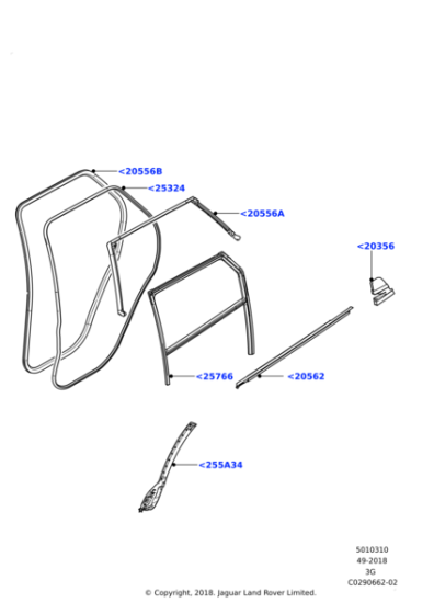 LR114333 - Land Rover Weatherstrip - Door Belt