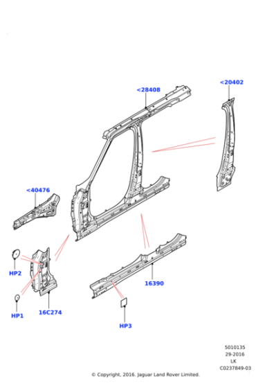 LR037683 - Land Rover Panel