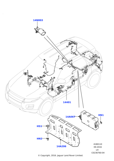 LR033830 - Land Rover Wiring - Main