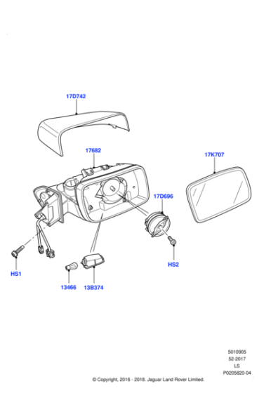 LR041889 - Land Rover Mirror