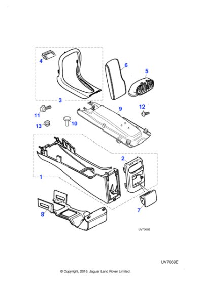 XR843314AMB - Jaguar Console armrest/lid