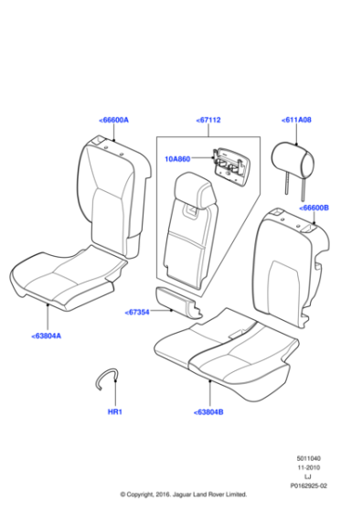 HLH500780LYR - Land Rover Head Rest