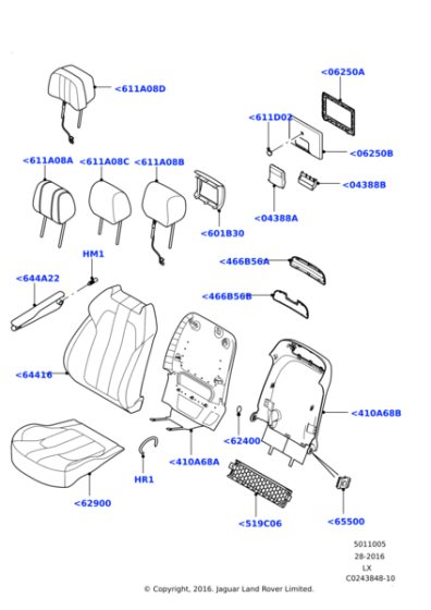 LR042113 - Land Rover Cover - Seat Back