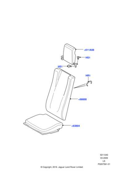 LR021410 - Land Rover Cover - Seat Cushion