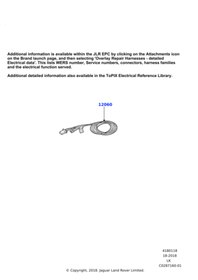 LR105541 - Land Rover OVERLAY - REPAIR WIRING