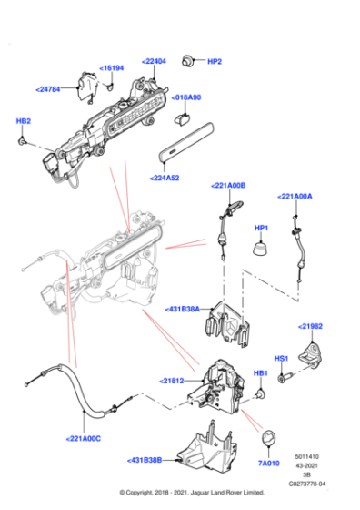 LR135273 - Land Rover Handle - Cover