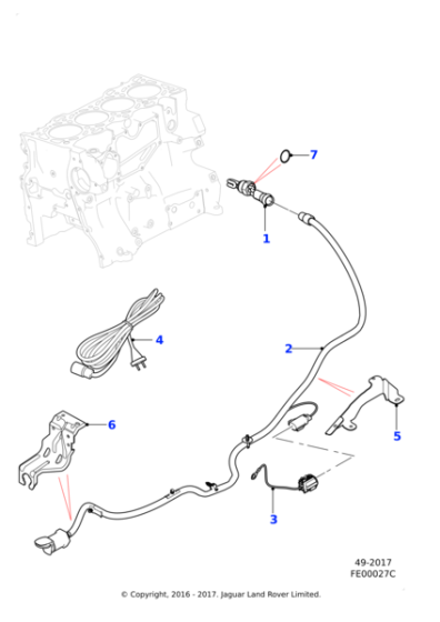 T2H32095 - Jaguar Block heater harness