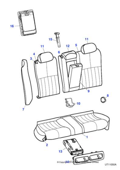 XR831345LEG - Jaguar Seat squab