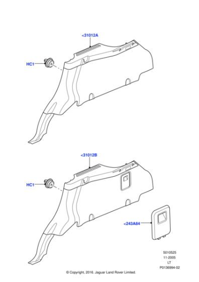 ESJ501430WWB - Land Rover Trim - Quarter