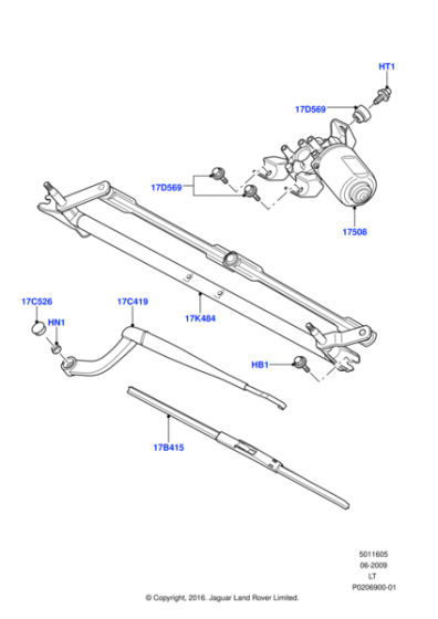 LR032987 - Land Rover Arm - Wiper