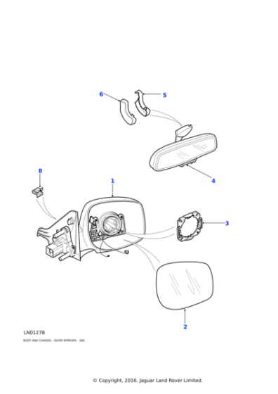 STC60174CAQ - Land Rover Mirror assembly-electric control exterior