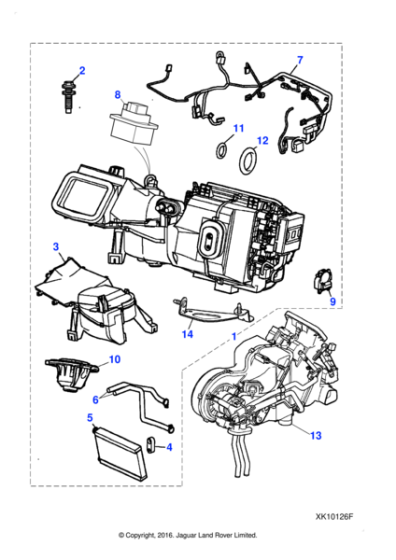 C2C38028 - Jaguar Evaporator and blower