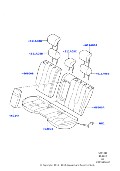 LR047829 - Land Rover Cover - Seat Back