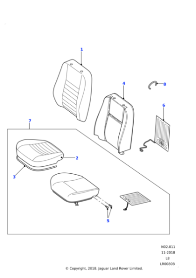 LR040713 - Land Rover Cover - Front Seat Cushion