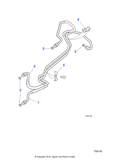 NJB4500AB - Jaguar Oil cooler output pipe