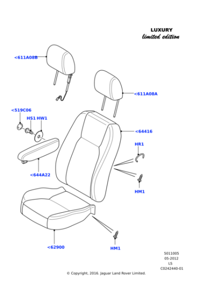 LR045491 - Land Rover Cover - Seat Back