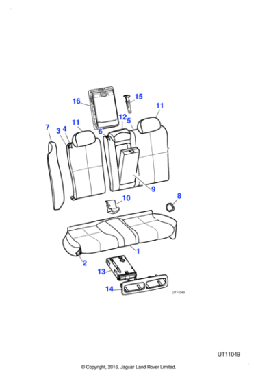 XR838168ADX - Jaguar Seat squab