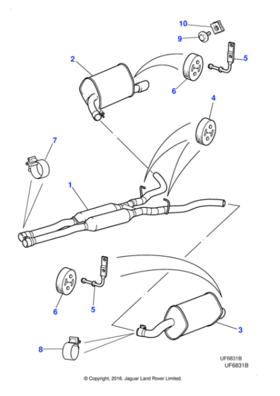 XR823682 - Jaguar Exhaust silencer