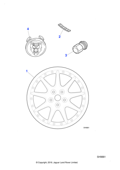 MXG6155AAE - Jaguar Alloy road wheel