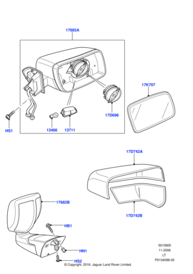 CRB502290MVC - Land Rover Mirror