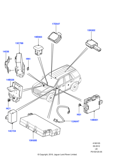 LR023129 - Land Rover Receiver - Radio Remote Control