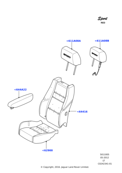 LR049699 - Land Rover Cover - Seat Back