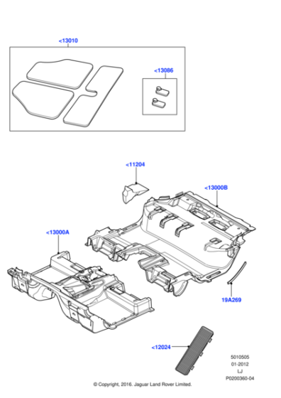 LR022568 - Land Rover Kit - Floor Contour Mat