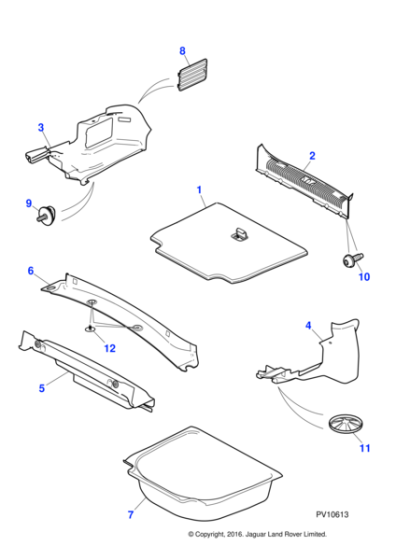 C2P1623 - Jaguar Trunk side carpet