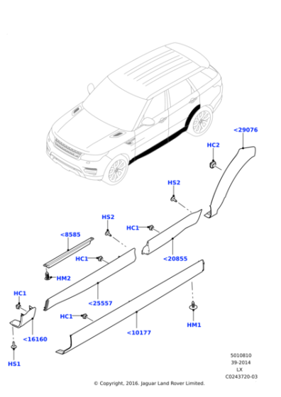 LR044134 - Land Rover Moulding - Door Outside