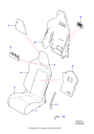 T2R43585ALE - Jaguar Squab cover