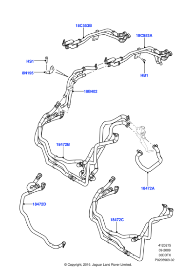 LR075323 - Land Rover Hose - Heater Water