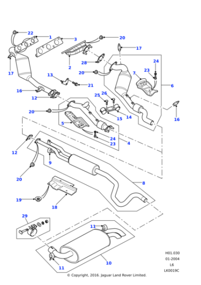 WCE000540 - Land Rover Intermediate assembly exhaust system