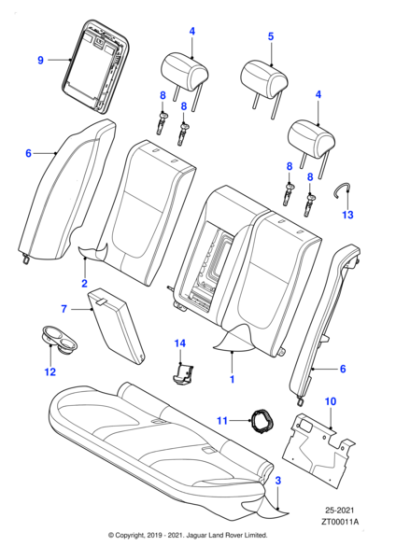 C2Z17461CHV - Jaguar Seat squab cover