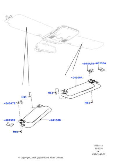 LR101466 - Land Rover Sunvisor