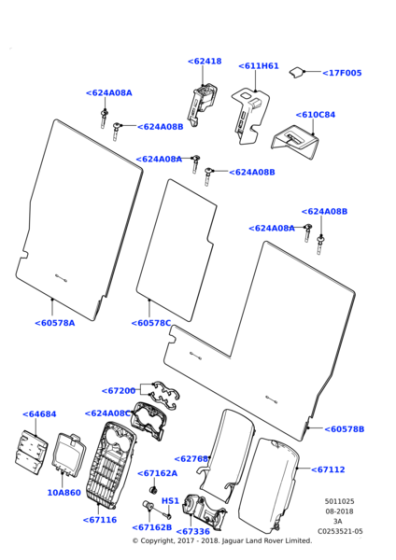 LR127977 - Land Rover BUTTON - SEAT RECLINE SWITCH