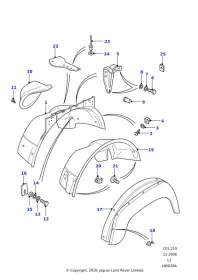 MTC6875HUL - Land Rover Eyebrow-front wheelarch