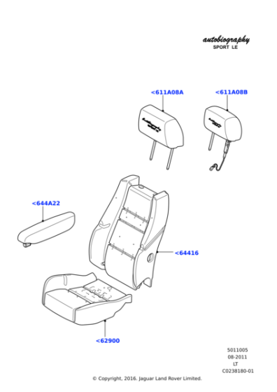 LR029366 - Land Rover Cover - Seat Back