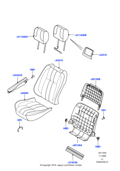 LR039199 - Land Rover Head Rest