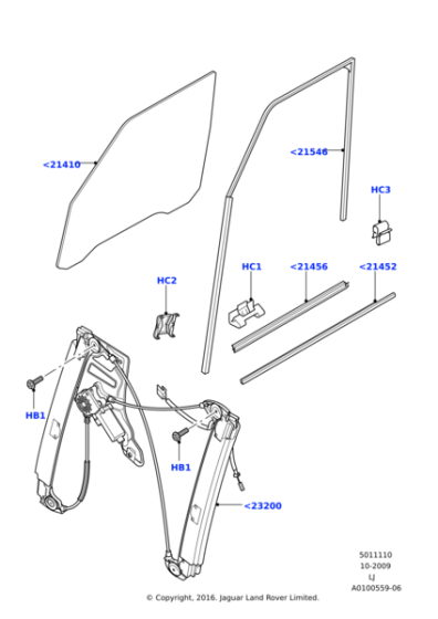 CUB500340 - Land Rover Glass - Door