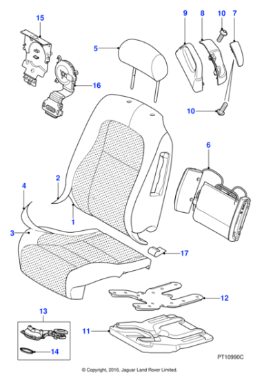 C2P5076NED - Jaguar Headrest