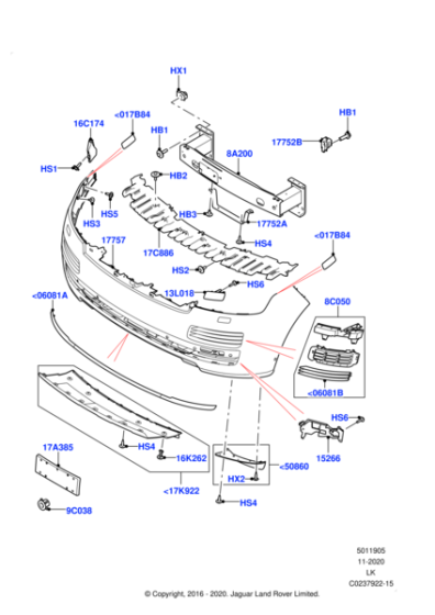 LR137523 - Land Rover Bracket - Bumper Mounting