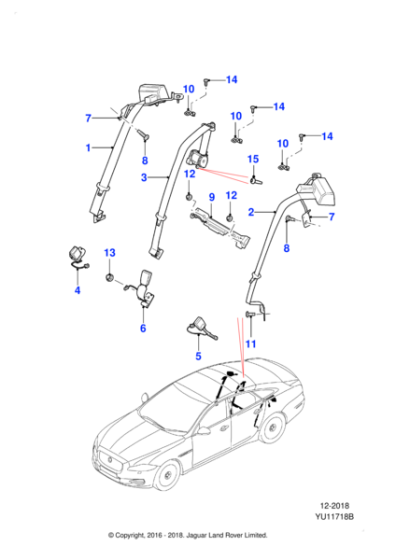 C2D10847AMT - Jaguar Seatbelt